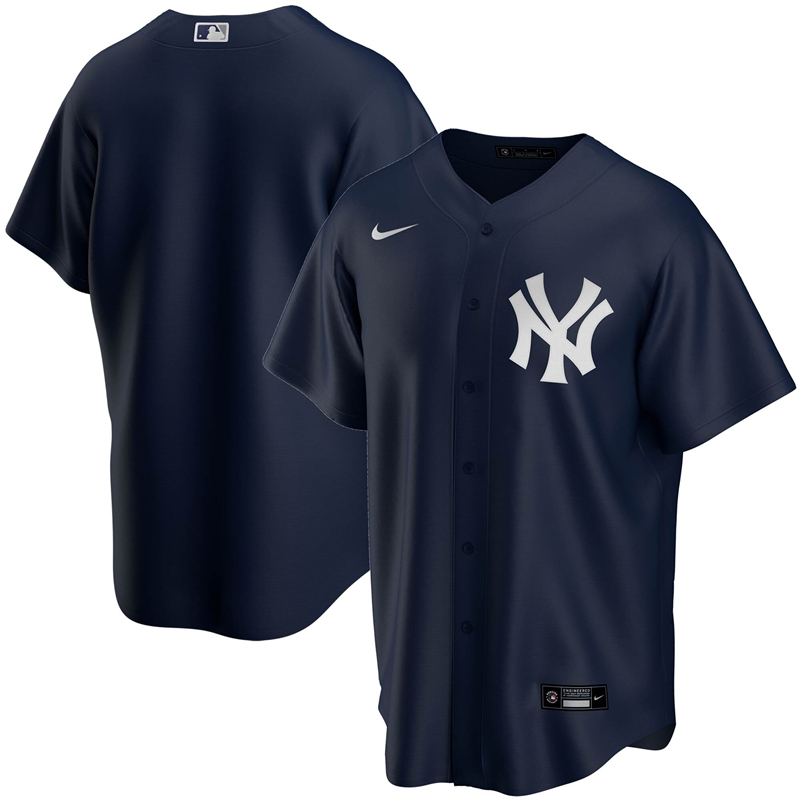 2020 MLB Men New York Yankees Nike Navy Alternate 2020 Replica Team Jersey 1